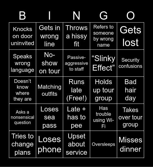 Unsuspecting Bingo Card