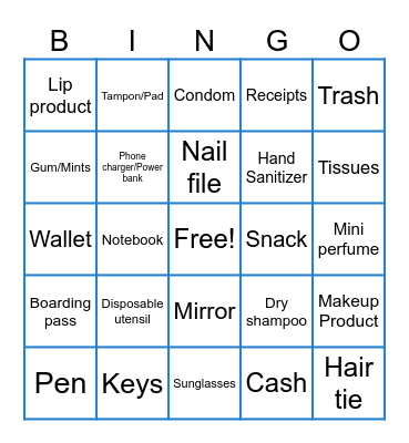 PURSE BINGO Card