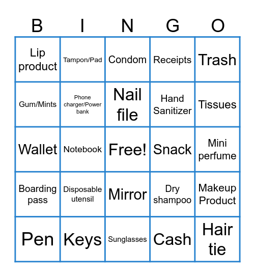 PURSE BINGO Card