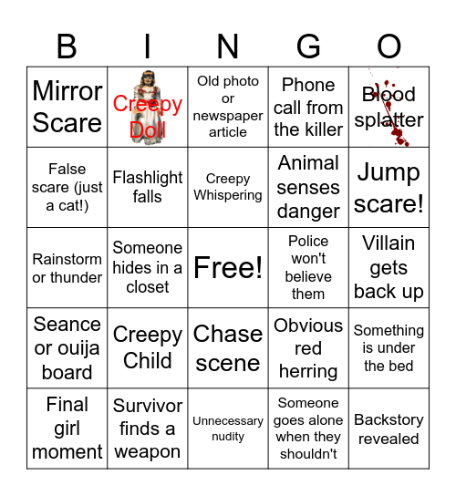 Horror Movie Bingo 6.13.v2 Bingo Card