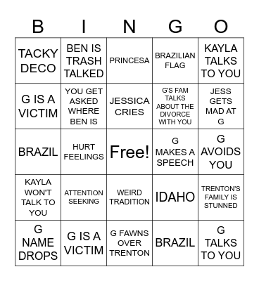 Woodbury Wedding Bingo Card