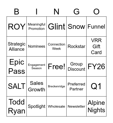 All-Team Call - December 2025 Bingo Card