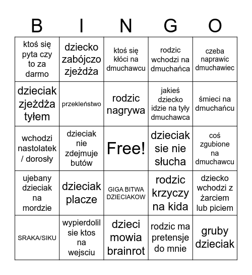 DMUCHANE BINGO Card