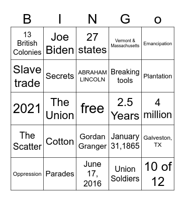 JUNETEENTH BINGO Card
