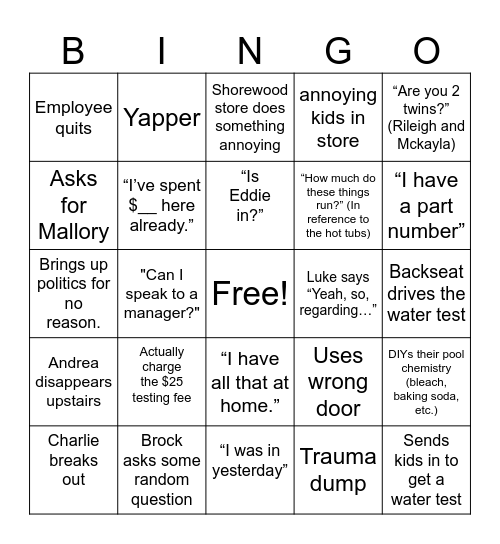 BYP Bingo 2025 Bingo Card