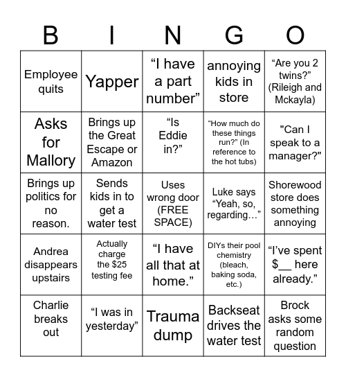 BYP Bingo 2025 Bingo Card