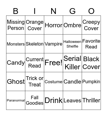 Halloween Bookish Bingo Card