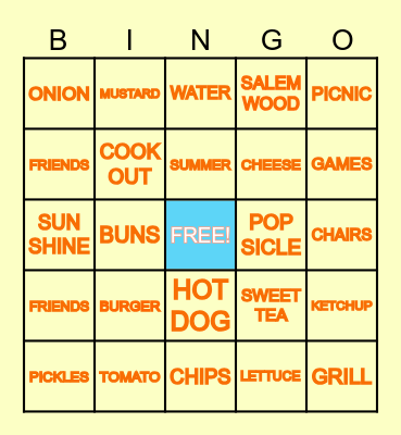 BURGERS & Bingo Card