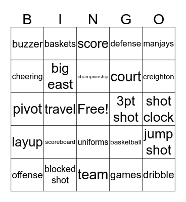 Bluejay Bingo Card