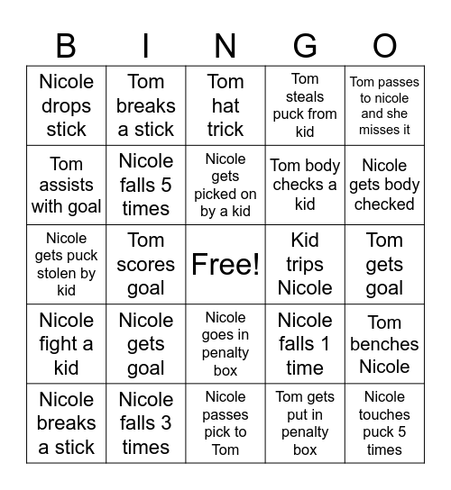 Staff vs Students Bingo Card