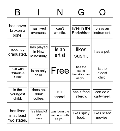 2026 S•M•Art Summer Camp Bingo Card