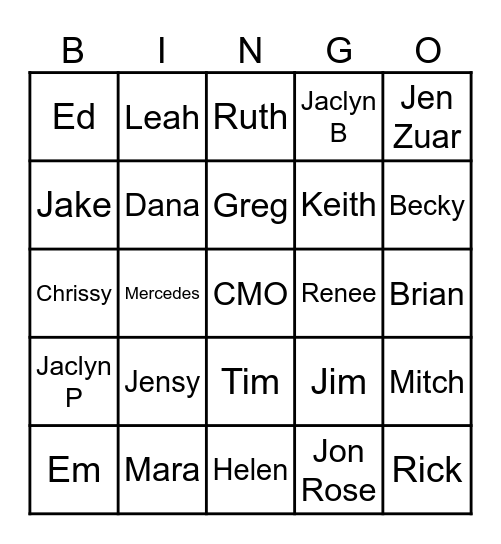 HPM Attending Bingo Card