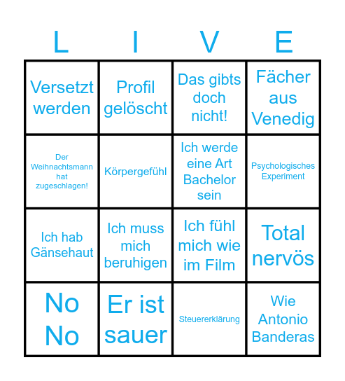 JUSTCARLOTV BINGO Card