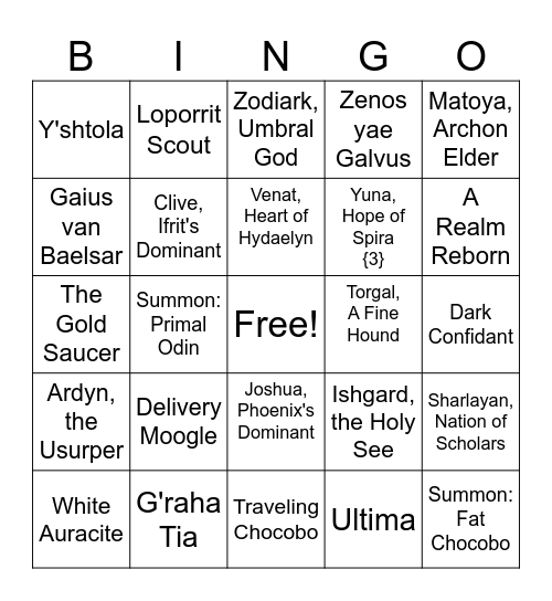 FF MTG Bingo! Bingo Card