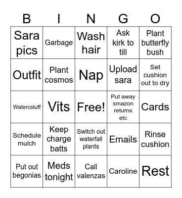 Bgfffwee Bingo Card