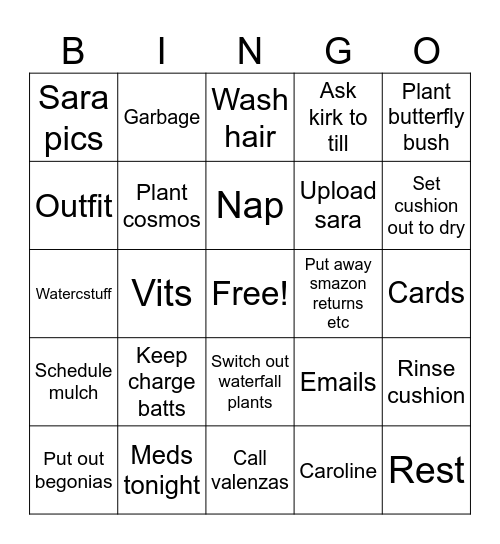 Bgfffwee Bingo Card