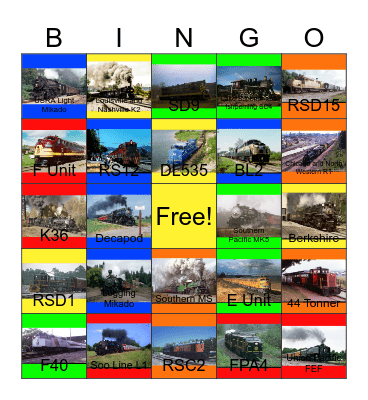 American Heritage Railway Lines I would like to take pride and being in charge one day Bingo Card