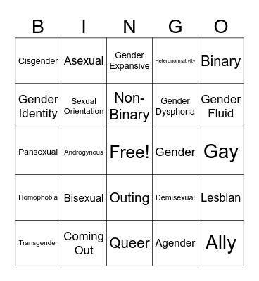 Pride Bingo Card