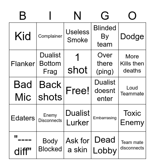 Jos Bingo Card