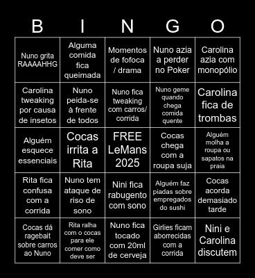 24h LeMans bingo Card