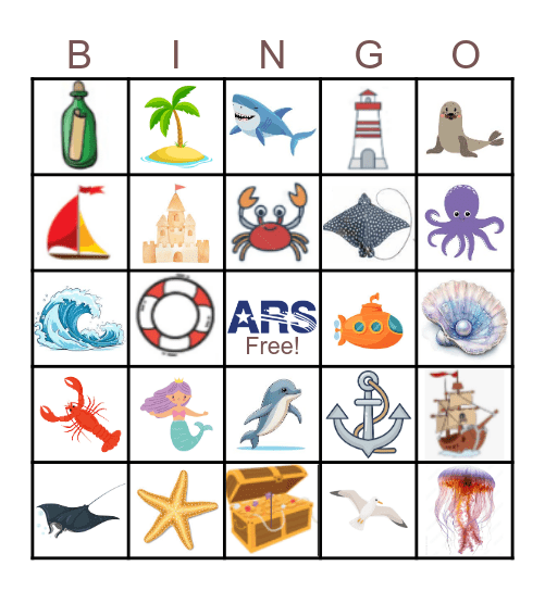 Ocean bingo Card