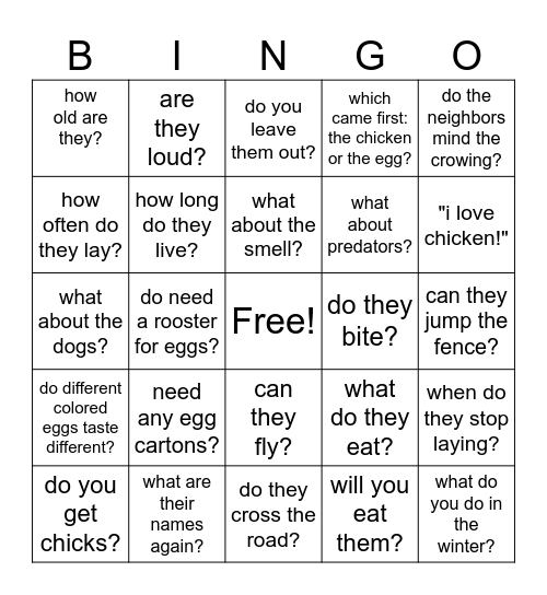 LVNG Home Garden Tour Bingo Card