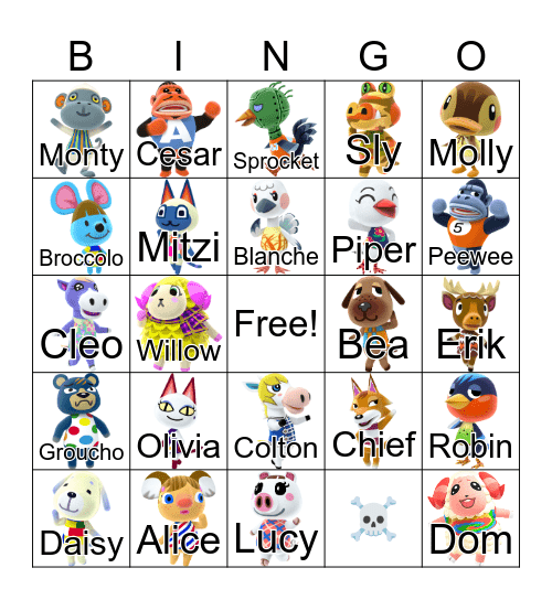 Animal Crossing Bingo Card
