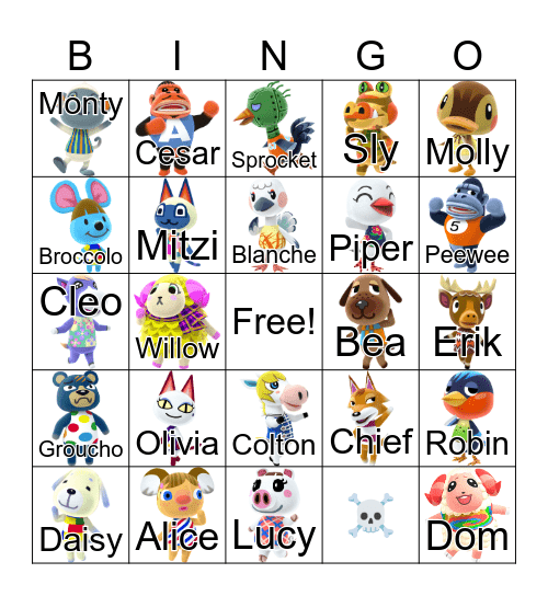 Animal Crossing Bingo Card