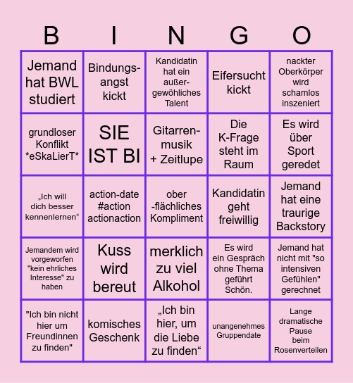 Nacht der Rosen - Long-Distance-Bingo Card