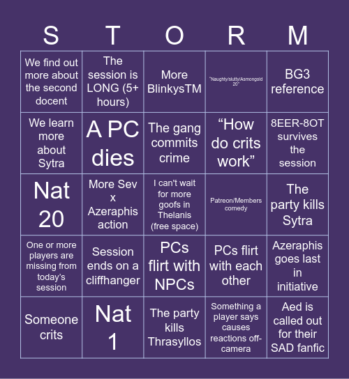 Eberron: City of Towers - Episode 40 Bingo Card