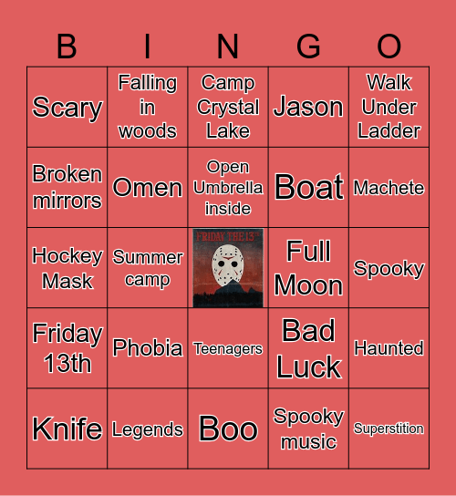 Happy Friday the 13th Bingo Card