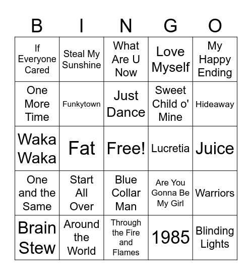 Three Houses Bingo Card
