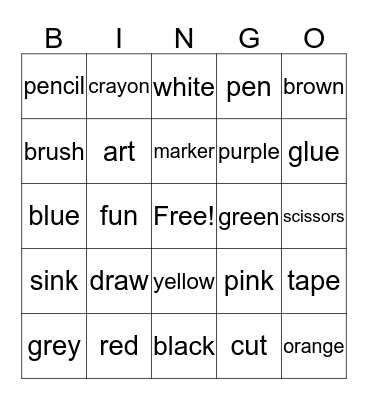 Art Bingo Card