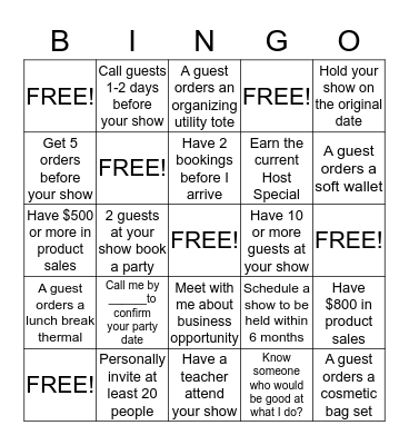 Thirty-One Thermal Bingo! Bingo Card