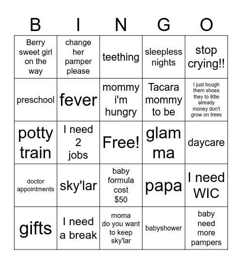 Berry sweet sky'lar on the way Bingo Card