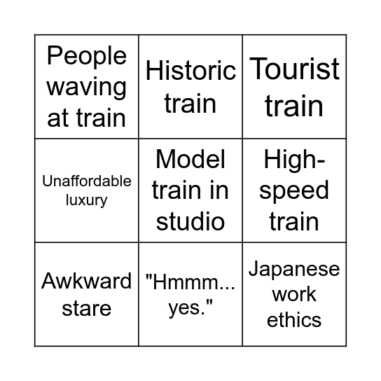 Railway Bingo Card