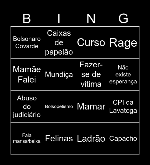 Nando Moura Bingo Card