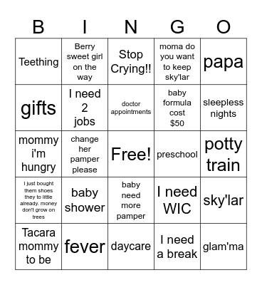 Berry sweet sky'lar on the way Bingo Card