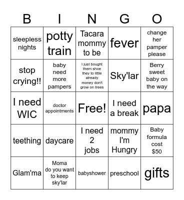 Berry sweet sky'lar on the way Bingo Card