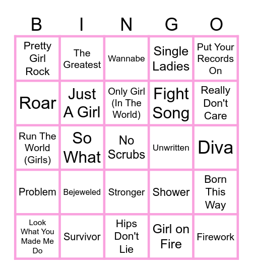 GIRL POWER Bingo Card