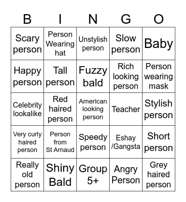 Shopping Bingo Card