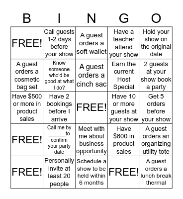 Thirty-One Thermal Bingo! Bingo Card