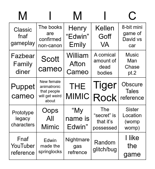 SotM BINGO/Drinking game Bingo Card