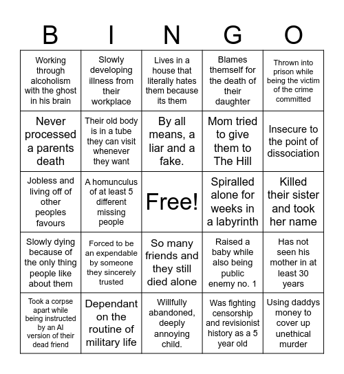 Cab ocs (hardmode) Bingo Card