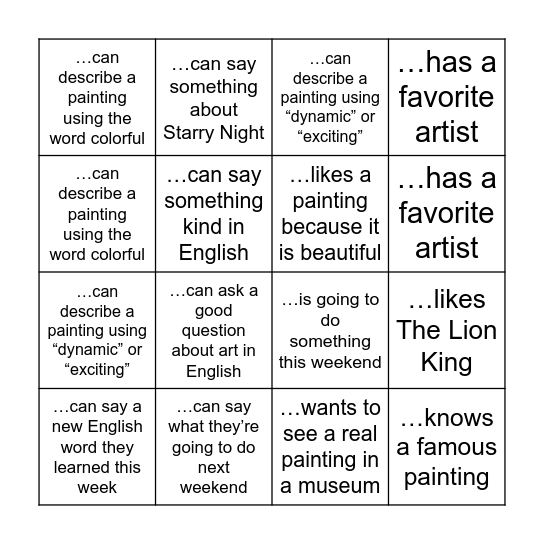 Find someone who... Bingo Card