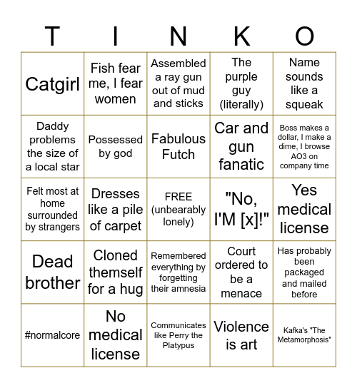 thinker109 arps bingo Card