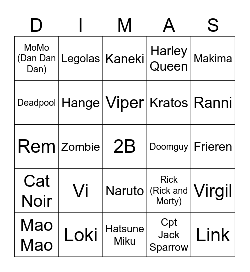Dima's Pyrkon Bingo Card