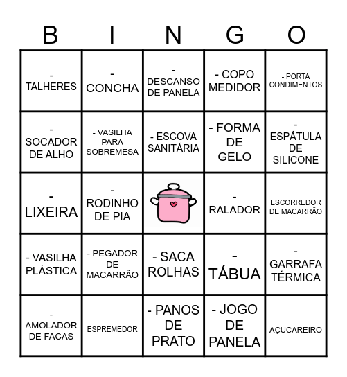 CHÁ DE PANELA Bingo Card