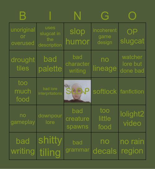 Mod slop bingo Card