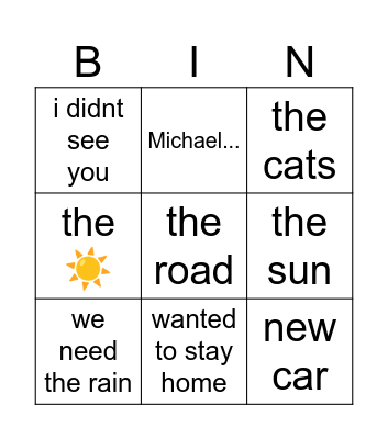 Lea Bingo Card